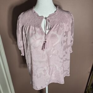 Rose+Olive Chic Mauve Blouse with Floral Design‎
